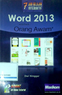 Image of 7 Jam belajar interaksi word 2013 untuk awam